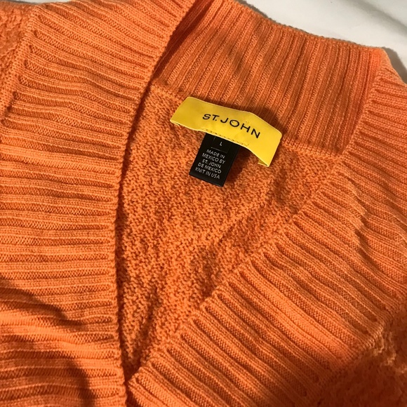 St. John Yellow Label Bright Orange Wool Sweater - Picture 3 of 6